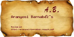 Aranyosi Barnabás névjegykártya